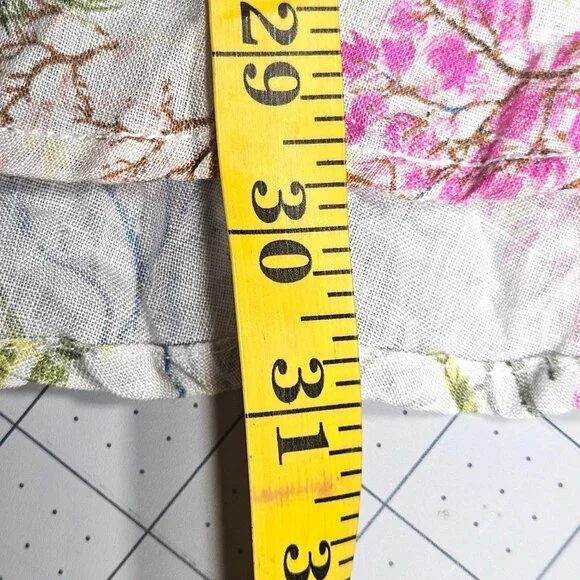 Pilcro Women Linen Sleeveless Floral Blouse 2X Vacation Core Coastal Style - Picture 9 of 10